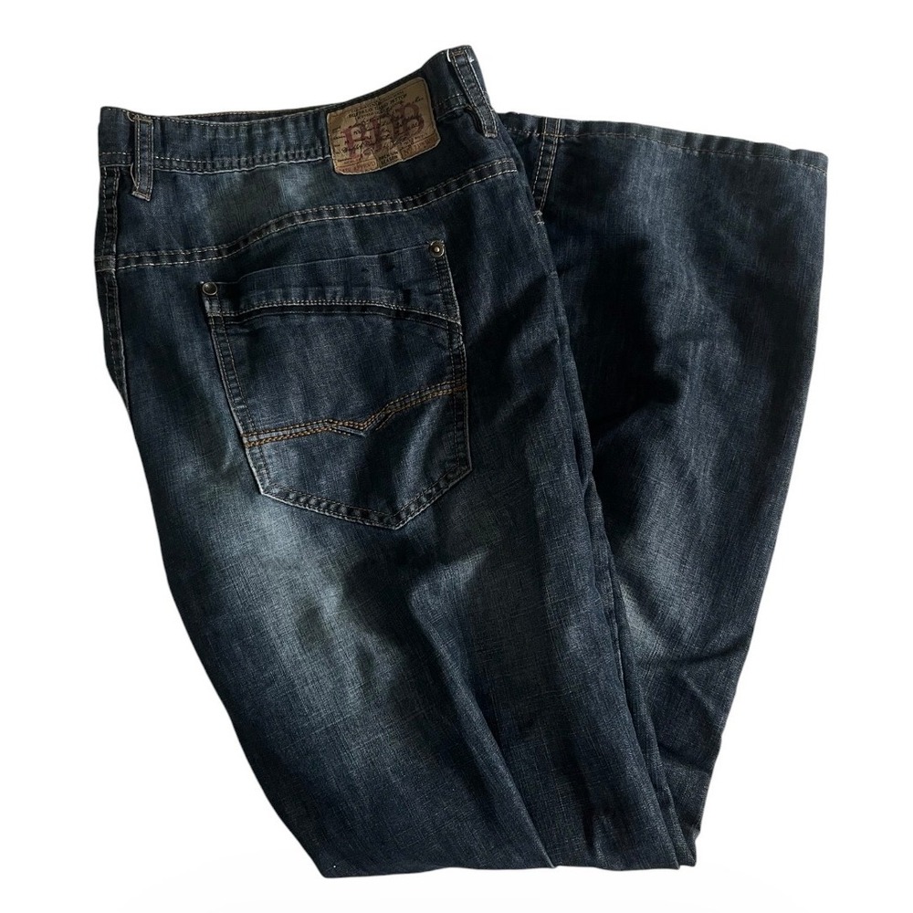 Buffalo David Bitton Mens Relaxed Straight Driven Jeans 38X32 Dark Blue Stretch